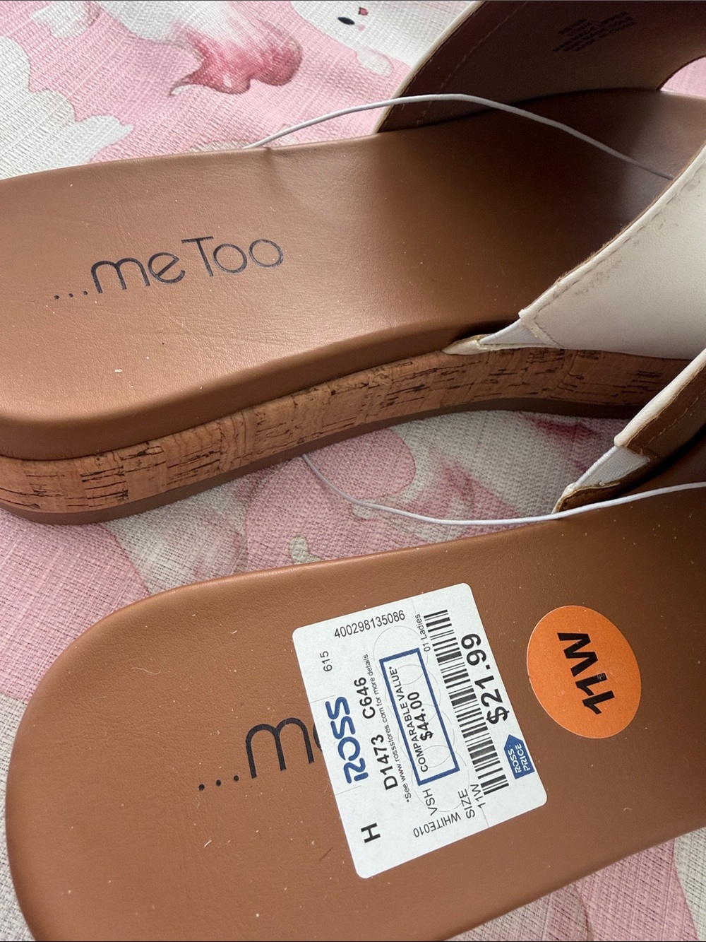 me too White Cork Platform Slide Mules, NWT, Size 11 - Picture 4 of 7
